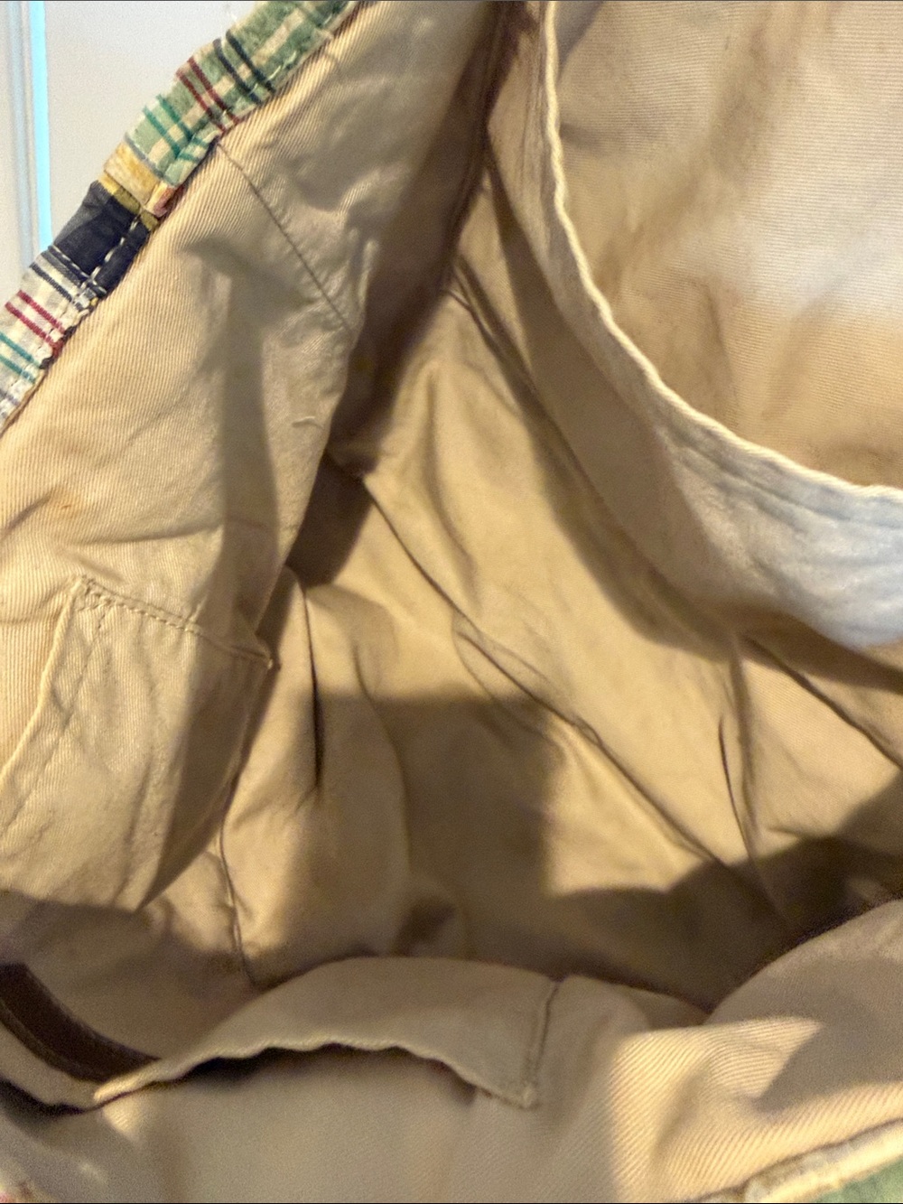 Vintage J.Crew Madras Patchwork Canvas Tote Bag - Picture 7 of 11
